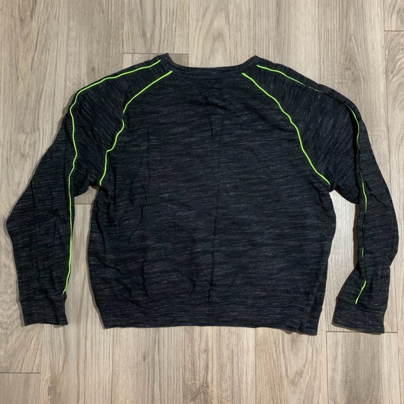 PINK Crewneck, Black Heather w/ Neon, L - Picture 2 of 6